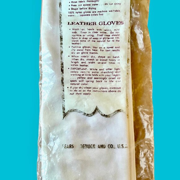 SEARS Vintage Opera Gloves White Nylon Stretch Long Formal Buttons Size A New - Picture 9 of 10